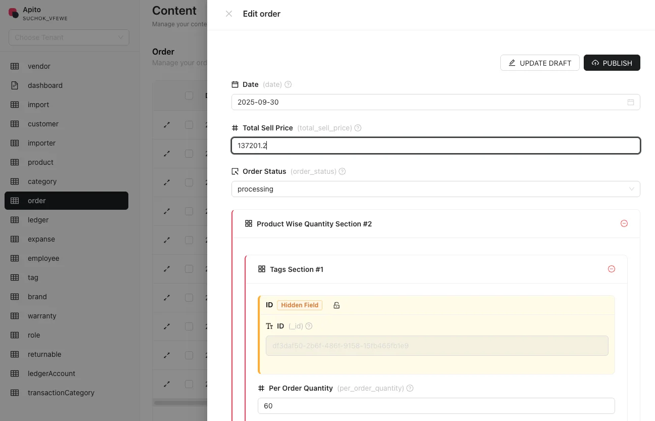 Content Management UI - Manage your data with Apito's CMS